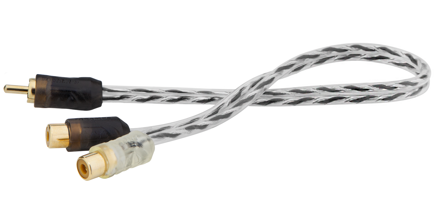 CABLE RCA TARAMPS "Y" 1 MACHO - 2 HEMBRAS - INYECTADO