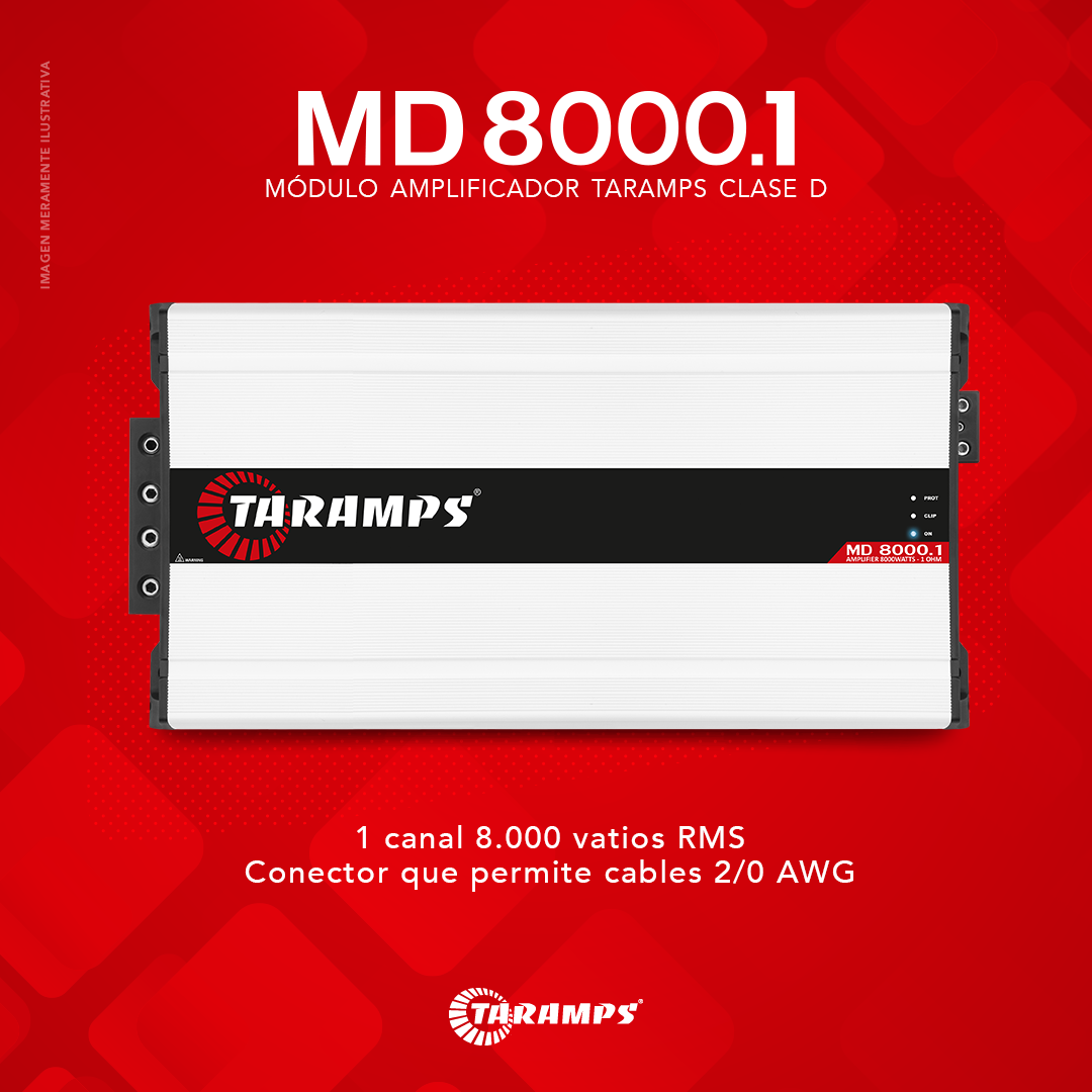 Amplificador Taramps MD 8000.1 – 2 OHMS