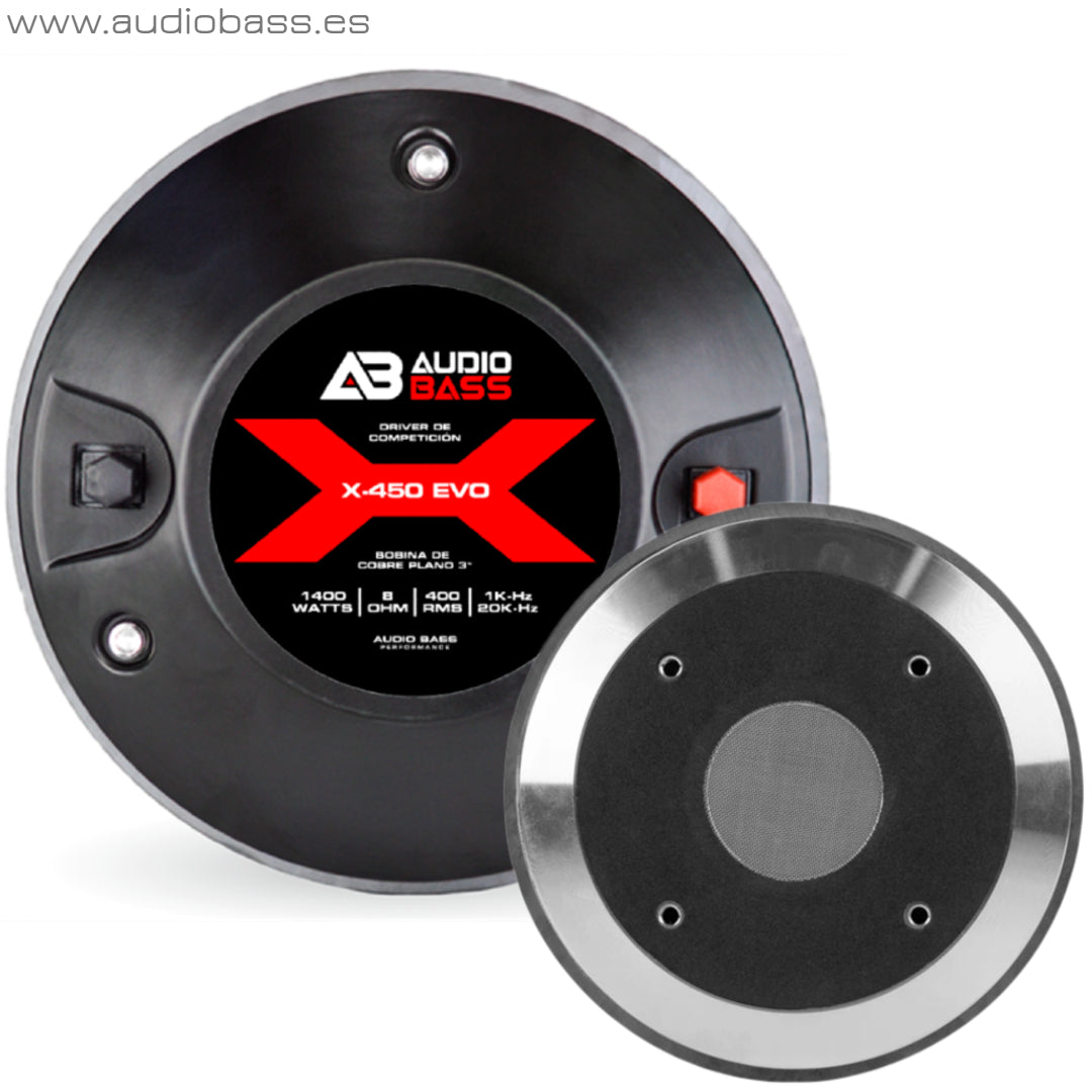 Driver audiobass X450 EVO - 2" + DIFUSOR DE ALUMINIO BLANCO