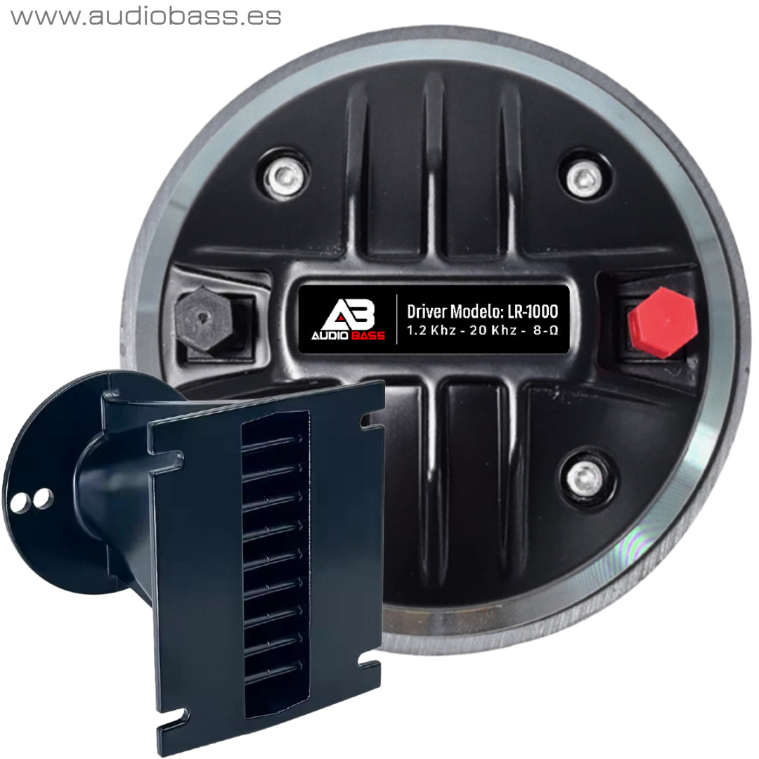 Driver audiobass LR 1000 - 1" + DIF GUIAS DE ONDAS NEGRA