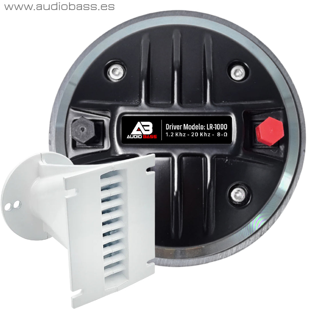 Driver audiobass LR 1000 - 1" + DIF GUIAS DE ONDAS BLANCA