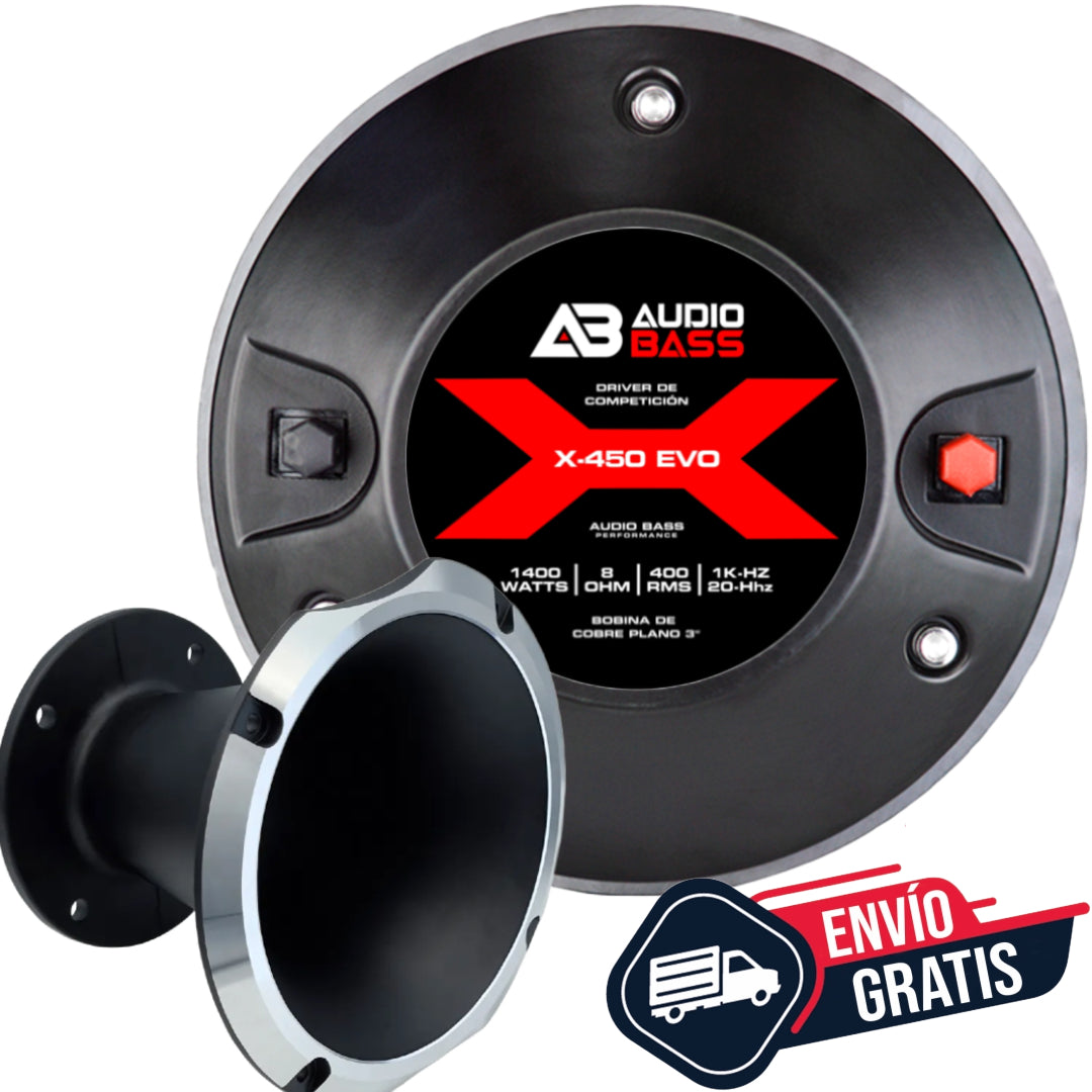 Driver audiobass X450 EVO - 2" + DIFUSOR DE ALUMINIO NEGRO